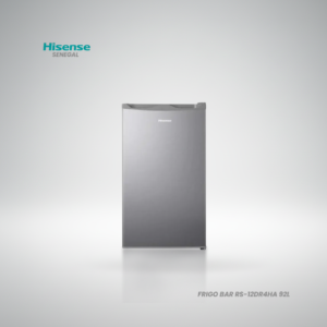 Mini frigo bar Hisense RS-12DR4HA 92 litres compact blanc avec étagères en verre pour bureau et salon