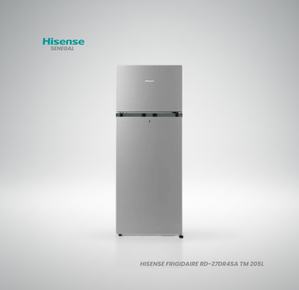 Réfrigérateur deux portes Hisense RD-27DR4SA 205 litres finition inox classe énergétique A+