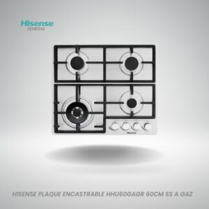 Plaque de cuisson à gaz Hisense HHU60GAGR 60cm inox 4 feux avec grilles en fonte