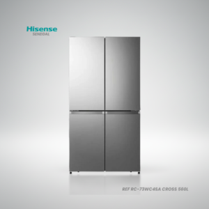 Réfrigérateur 4 portes Hisense RC-73WC4SA 560 litres finition inox avec affichage numérique et No Frost
