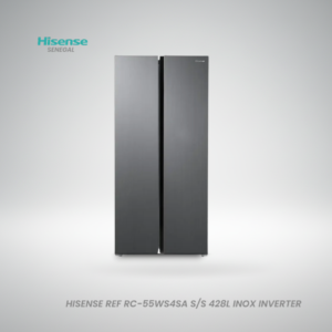 Réfrigérateur Side by Side Hisense RC-55WS4SA 428 litres inox avec compresseur Inverter et No Frost