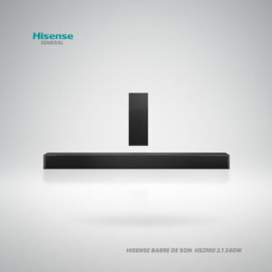 Barre de son Hisense HS2100 2.1 canaux 240W avec caisson de basses sans fil noir