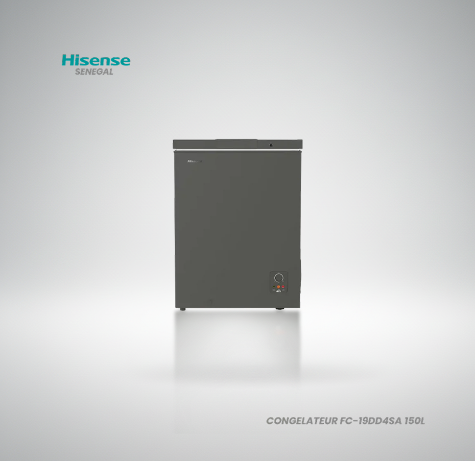 Mini congélateur coffre Hisense FC-12DD4SA 120 litres blanc compact avec roulettes