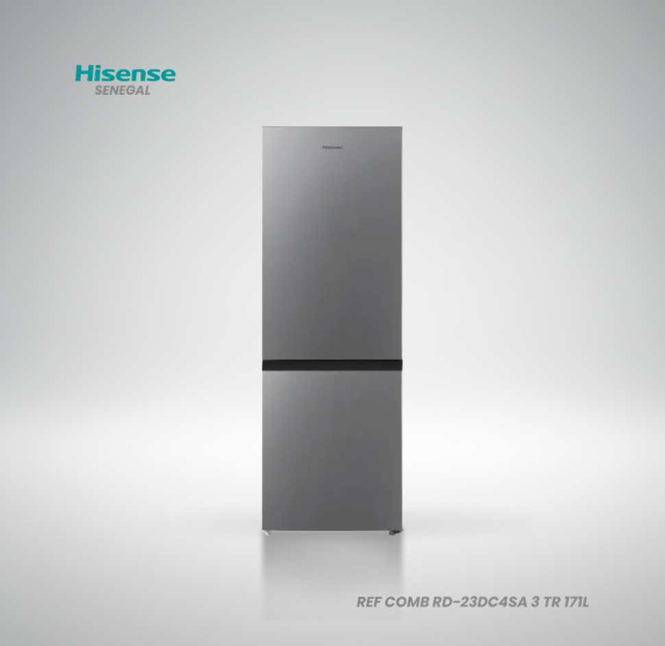 Petit réfrigérateur combiné Hisense RD-23DC4SA 171 litres finition acier inoxydable avec congélateur 3 tiroirs