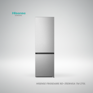 Réfrigérateur combiné Hisense RD-35DR4SA 270 litres finition inox avec étagères en verre ajustables