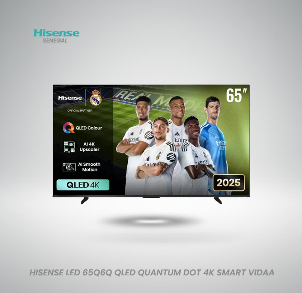 Téléviseur Hisense 65Q6Q QLED 4K 65 pouces Smart TV VIDAA Quantum Dot