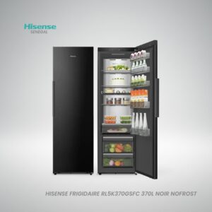Réfrigérateur Hisense RL5K370GSFC KitchenFit 372 litres noir No Frost Metal-Tech Cooling