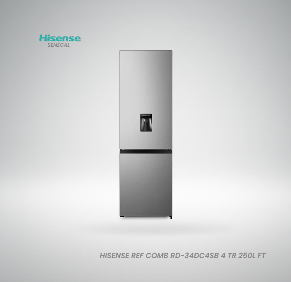 Réfrigérateur combiné Hisense RD-34DC4SB 250 litres argent avec distributeur d'eau en façade