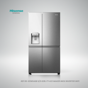 Réfrigérateur américain Hisense RS-82WS4SB 628 litres inox avec distributeur de glaçons automatique et contrôle WiFi