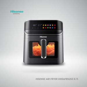 Friteuse sans huile Hisense H06AFBS2S3 6,7 litres noire avec écran tactile LCD coloré et 8 programmes