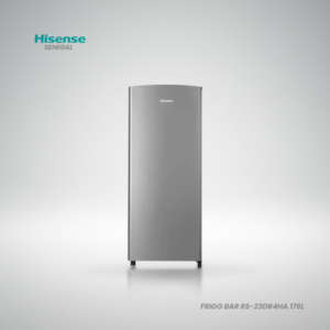 Petit réfrigérateur vertical Hisense RS-23DR4HA 176 litres blanc avec étagères en verre et éclairage LED