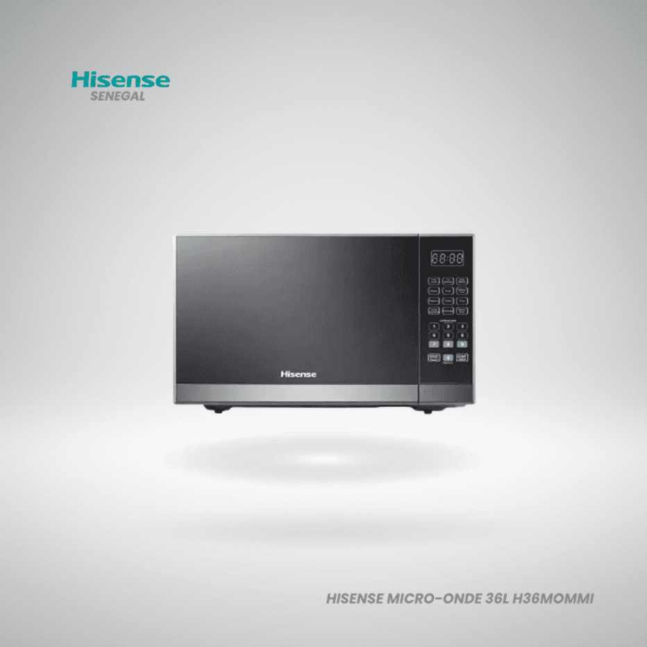 Micro-ondes numérique Hisense H36MOMMI 36 litres avec porte miroir et affichage LED bleu