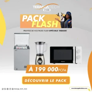 Pack Flash Découverte Tabaski – Congélateur + Mixeur Bruhm + Micro-ondes Hisense