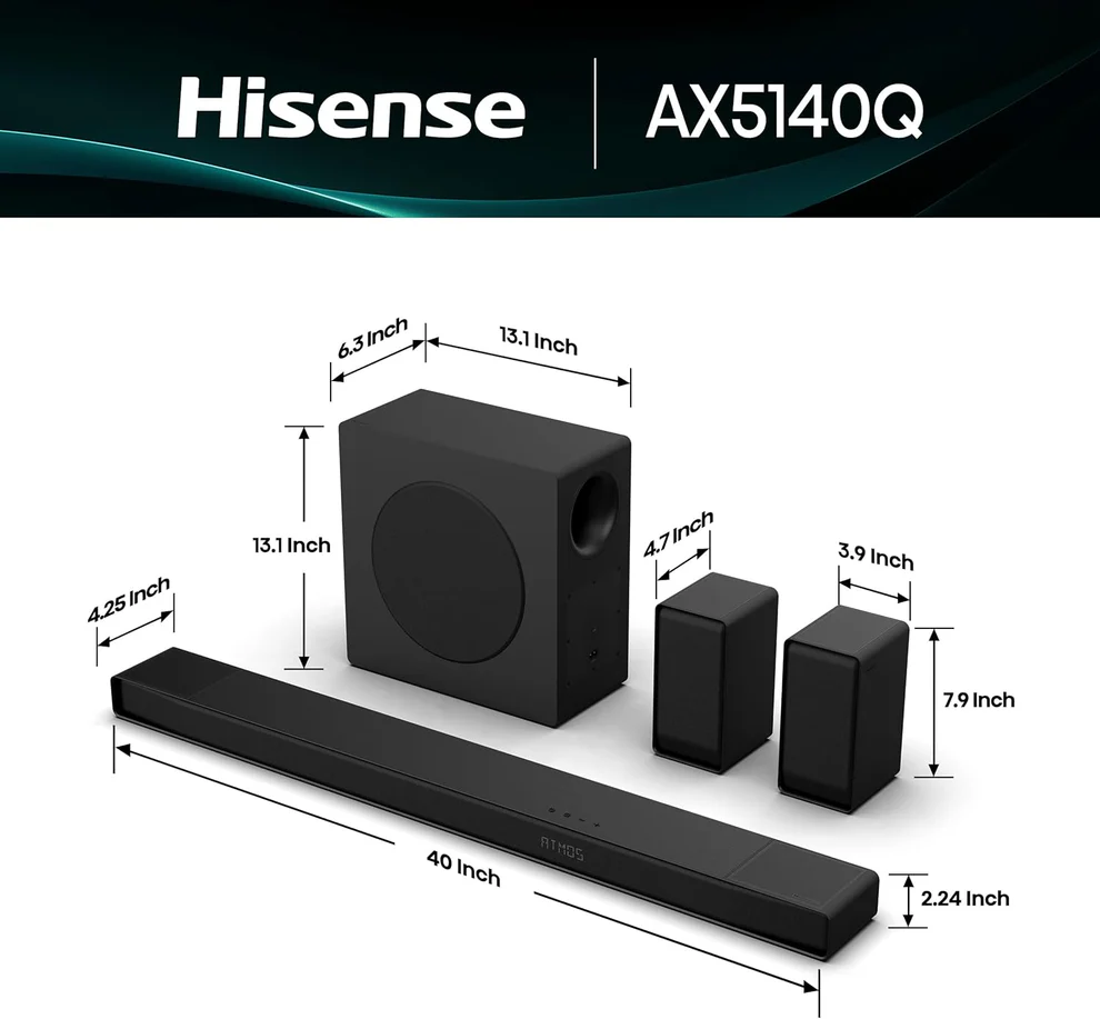 Barre De Son Hisense AX5140Q 5.1.4 600 Watts – Image 2