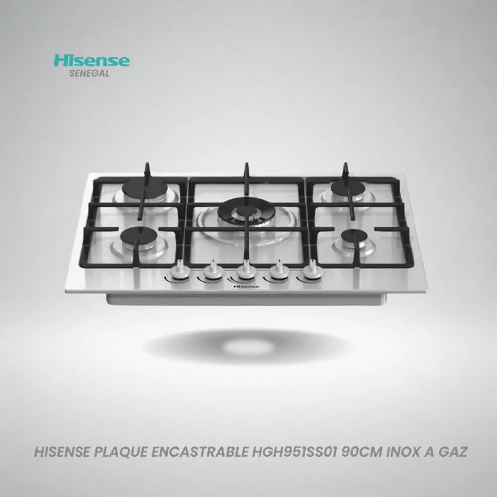 Hisense Plaque Encastrable HGH951SS01 90 Cm Inox A Gaz