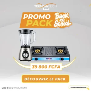 Pack Cuisine Essentiel – Cuisinière 2 Feux + Blender